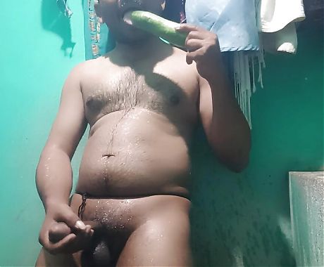 Pumping with cucumber cum bathing