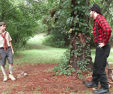 TWINKPOP - Jimmy Fanz Is Cutting Woods Then Zac Stevens Shows Up To Get His Wood In His Asshole
